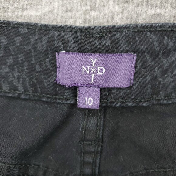 NYDJ Daughters Jeans Leggings Womens 10 Black Leopard Cheetah Print Lift Tuck - Picture 5 of 12